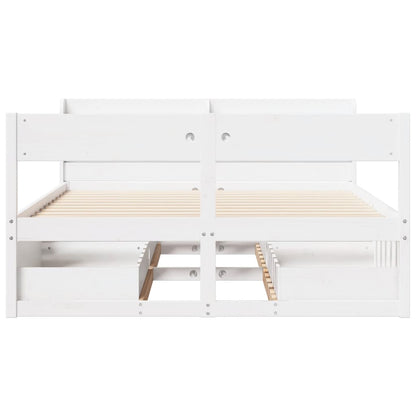 Bed Frame without Mattress White 120x190 cm Small Double Solid Wood Pine