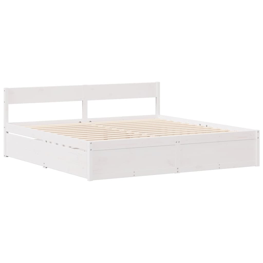 Bed Frame without Mattress White 120x190 cm Small Double Solid Wood Pine