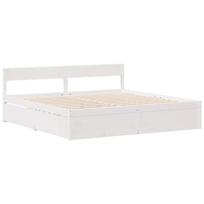 Bed Frame without Mattress White 120x190 cm Small Double Solid Wood Pine