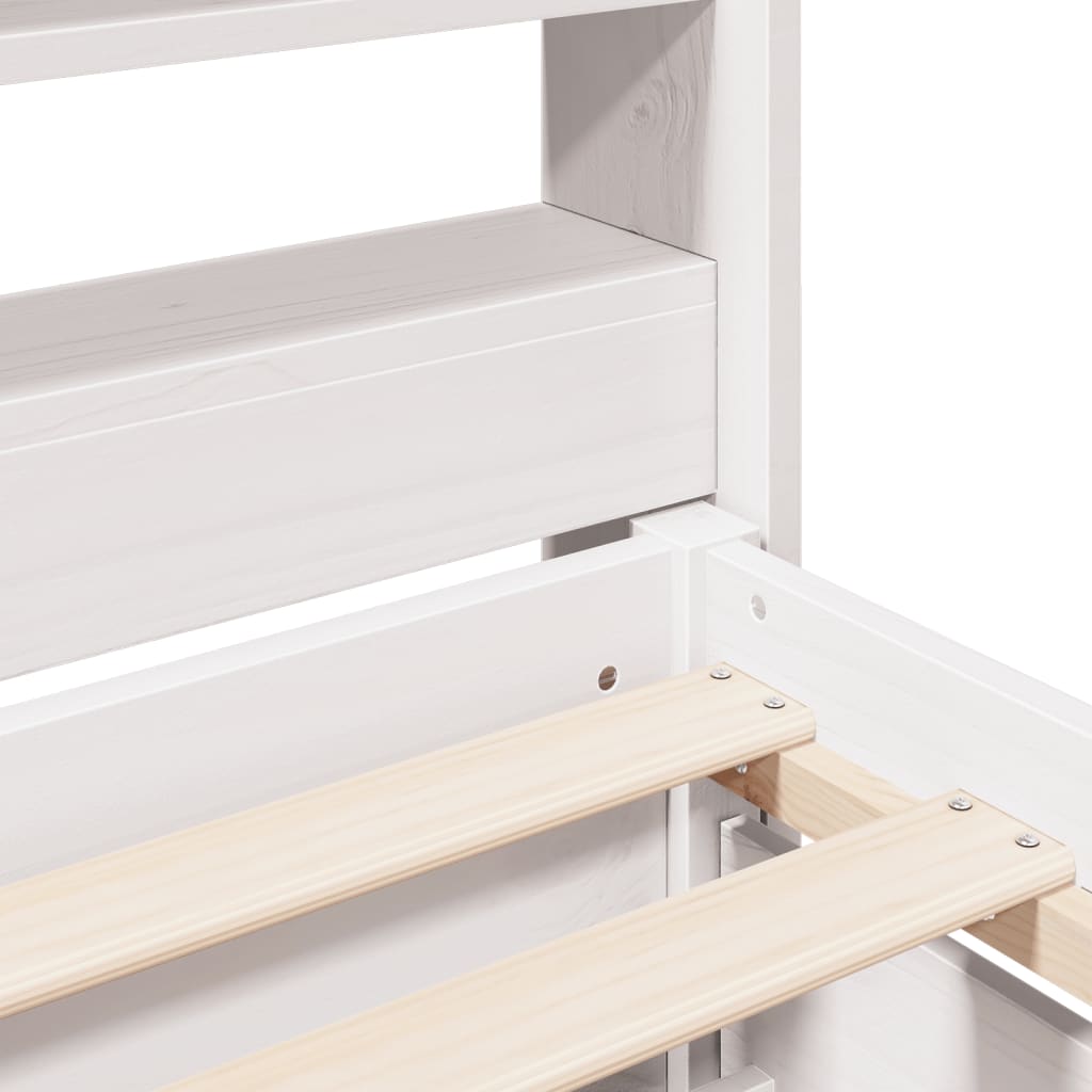 Bed Frame without Mattress White 120x190 cm Small Double Solid Wood Pine