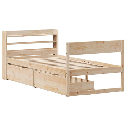 Bed Frame without Mattress 75x190 cm Small Single Solid Wood Pine