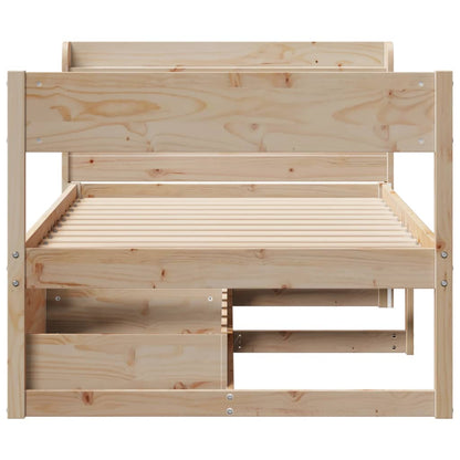 Bed Frame without Mattress 75x190 cm Small Single Solid Wood Pine