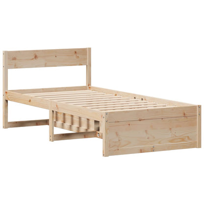 Bed Frame without Mattress 75x190 cm Small Single Solid Wood Pine