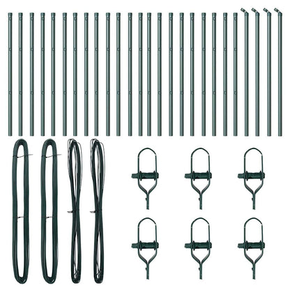 Embedded Fence Post 26 pcs Green Powder-Coated Steel