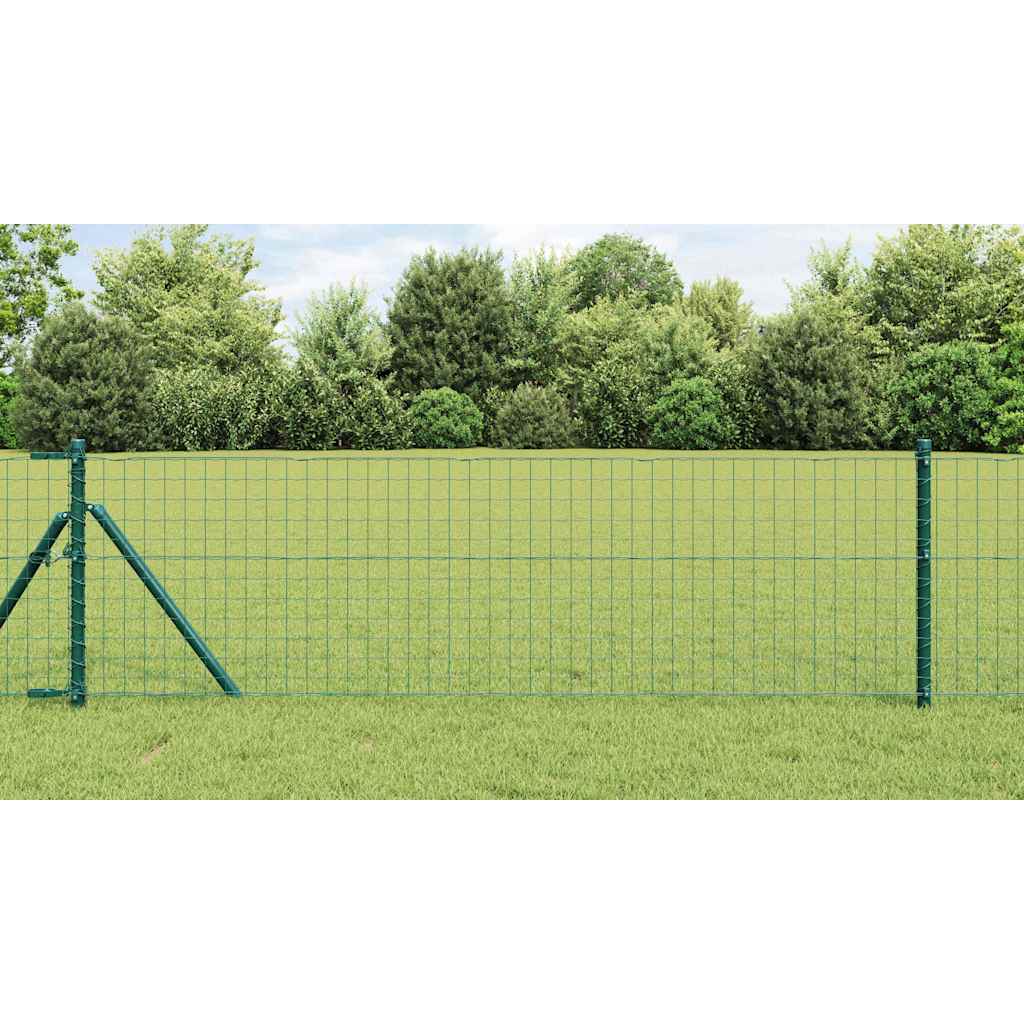 Embedded Fence Post 26 pcs Green Powder-Coated Steel