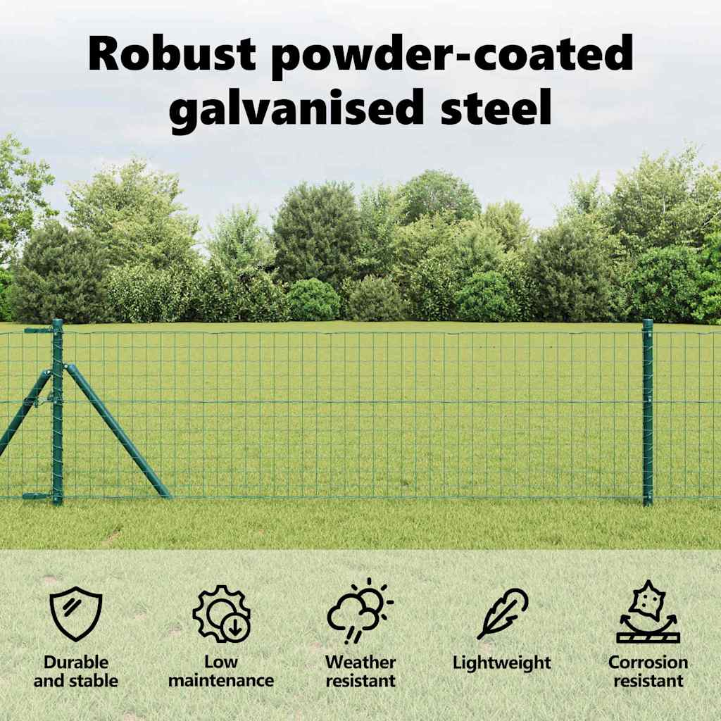 Embedded Fence Post 52 pcs Green Powder-Coated Steel