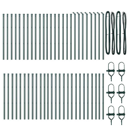 Embedded Fence Post 52 pcs Green Powder-Coated Steel