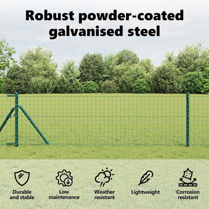 Embedded Fence Post 26 pcs Green Powder-Coated Steel