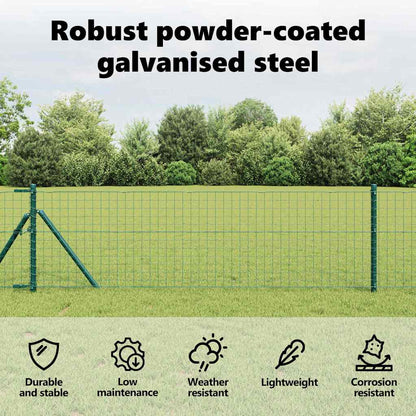 Embedded Fence Post 52 pcs Green Powder-Coated Steel