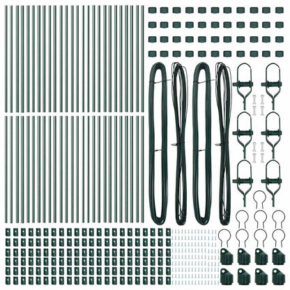 Embedded Fence Post 52 pcs Green Powder-Coated Steel