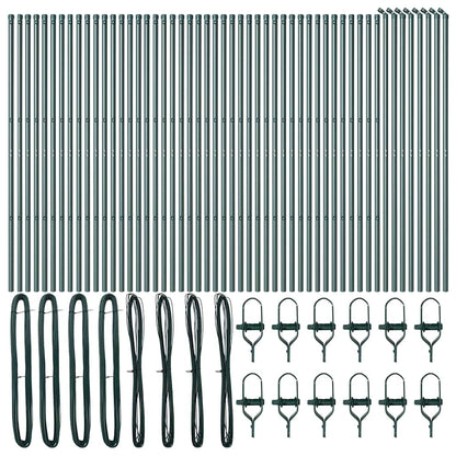 Embedded Fence Post 52 pcs Green Powder-Coated Steel
