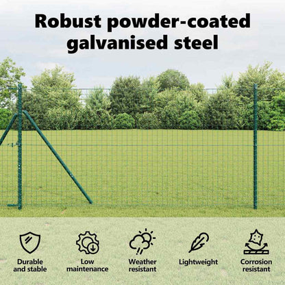 Embedded Fence Post 26 pcs Green Powder-Coated Steel