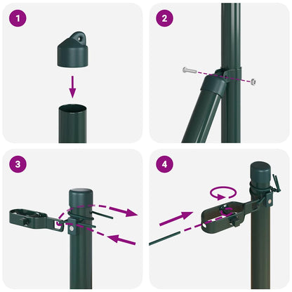 Fence Post 26 pcs Green 3.2 x 3.2 x 190 cm