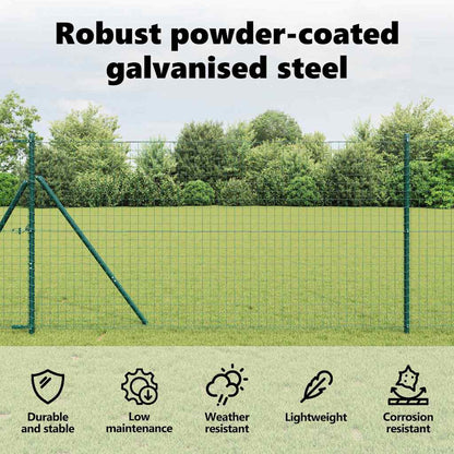 Embedded Fence Post 52 pcs Green Powder-Coated Steel