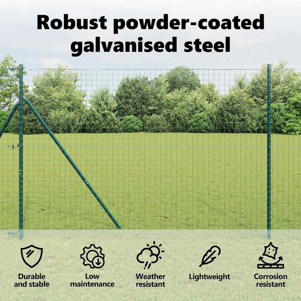 Embedded Fence Post 52 pcs Green Powder-Coated Steel