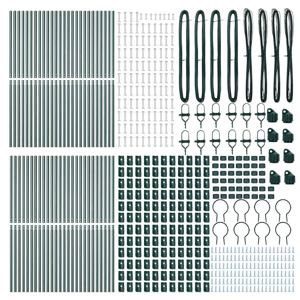 Embedded Fence Post 52 pcs Green Powder-Coated Steel