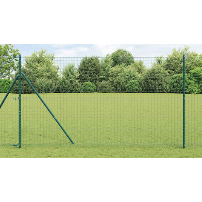 Embedded Fence Post 26 pcs Green Powder-Coated Steel