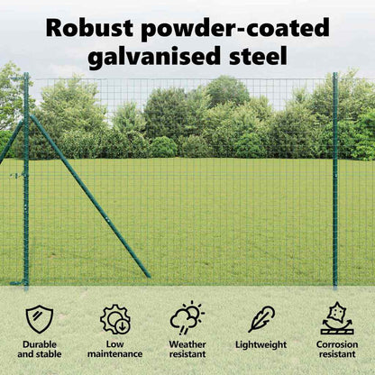 Embedded Fence Post 26 pcs Green Powder-Coated Steel
