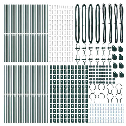 Embedded Fence Post 52 pcs Green Powder-Coated Steel