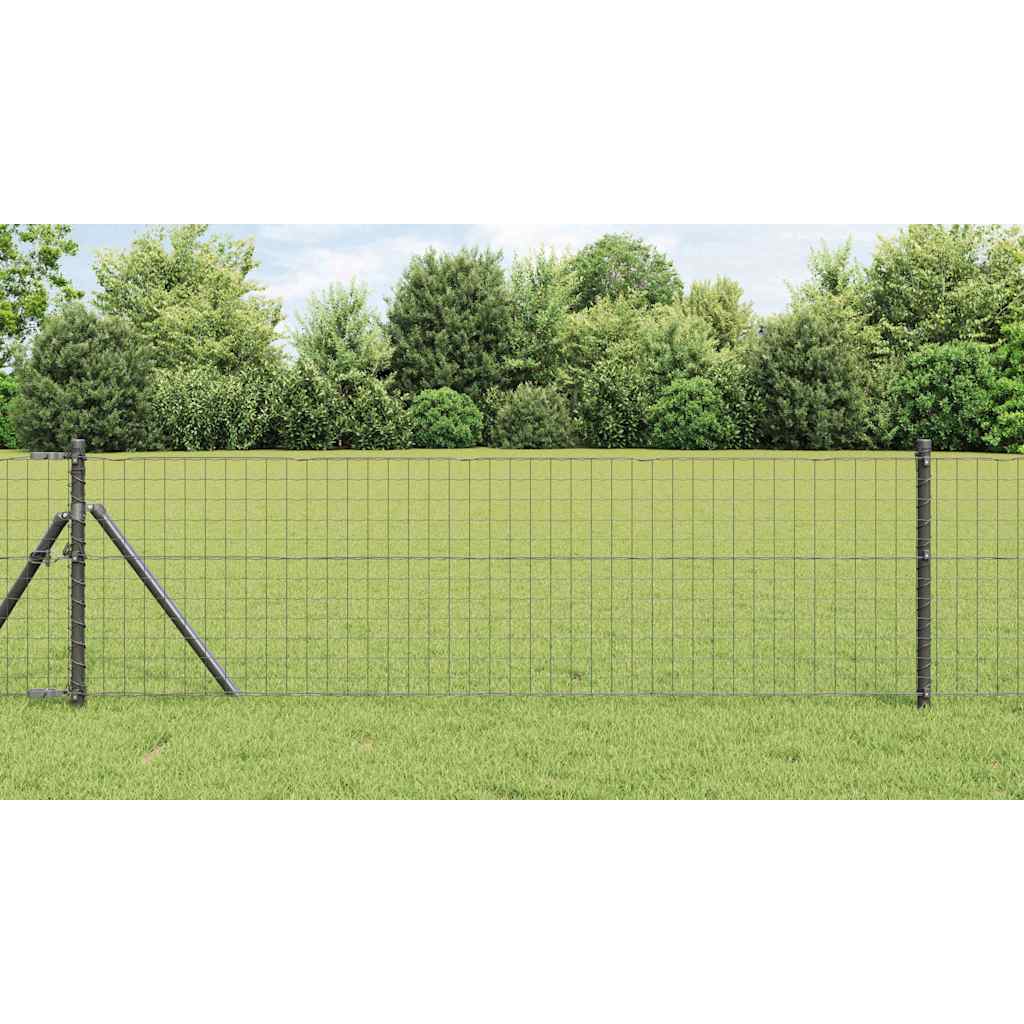 Embedded Fence Post 26 pcs Grey Powder-Coated Steel