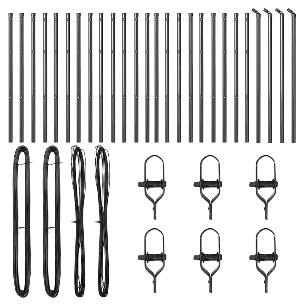 Fence Post 26 pcs Grey 3.2 x 3.2 x 80 cm