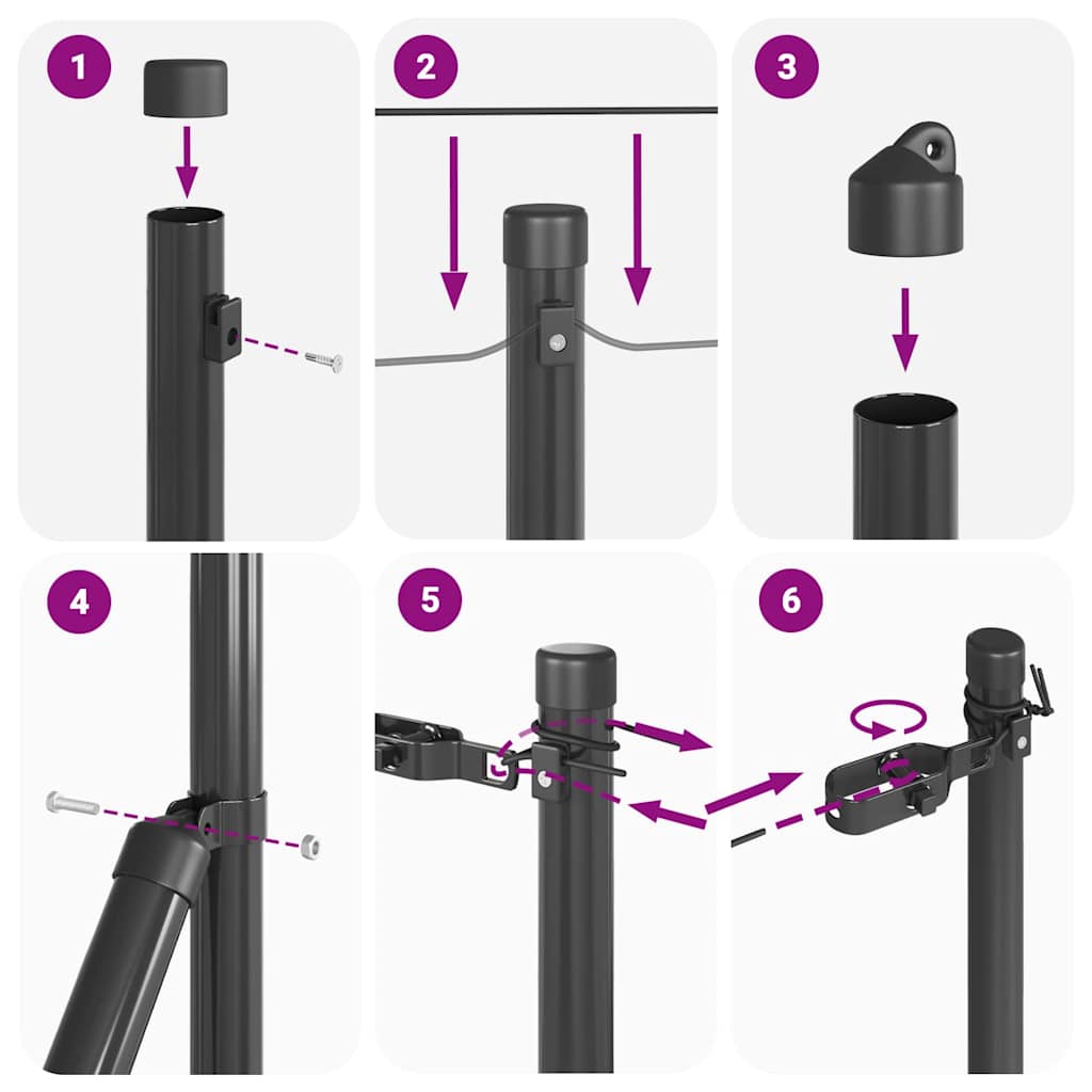 Fence Post 26 pcs Grey 3.2 x 3.2 x 80 cm