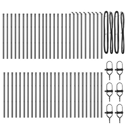 Fence Post 52 pcs Grey 3.2 x 3.2 x 80 cm