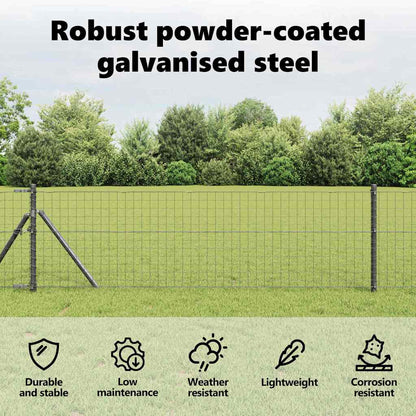 Embedded Fence Post 52 pcs Grey Powder-Coated Steel