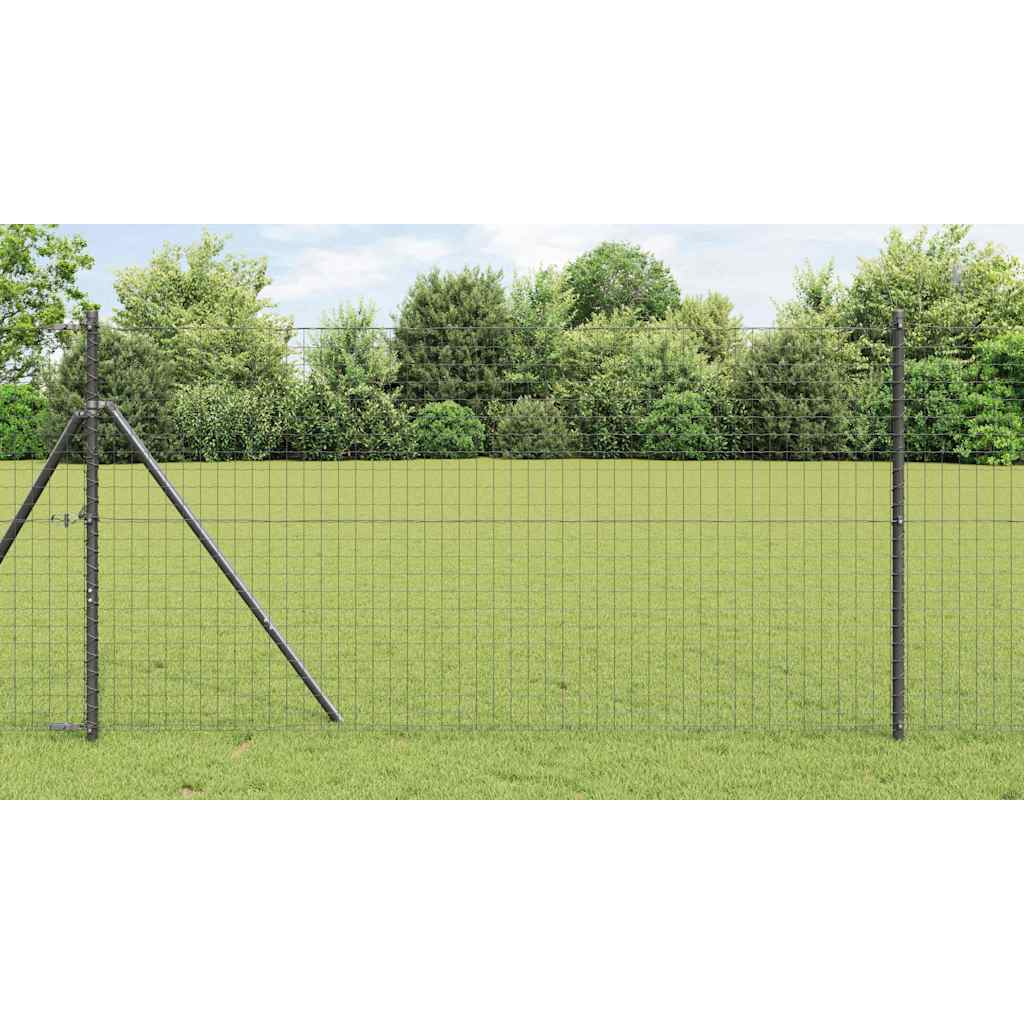 Embedded Fence Post 52 pcs Grey Powder-Coated Steel