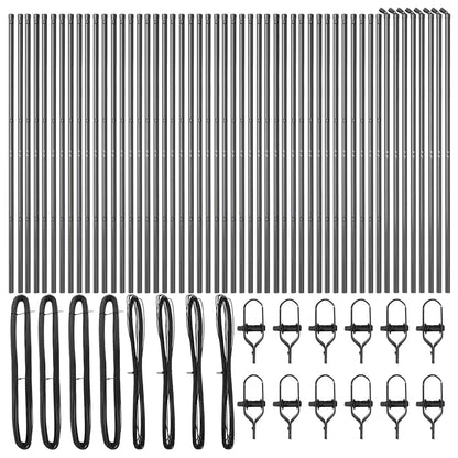 Embedded Fence Post 52 pcs Grey Powder-Coated Steel