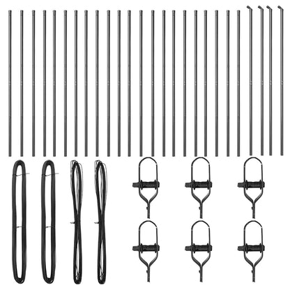 Fence Post 26 pcs Grey 3.2 x 3.2 x 170 cm