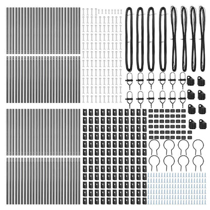 Embedded Fence Post 52 pcs Grey Powder-Coated Steel