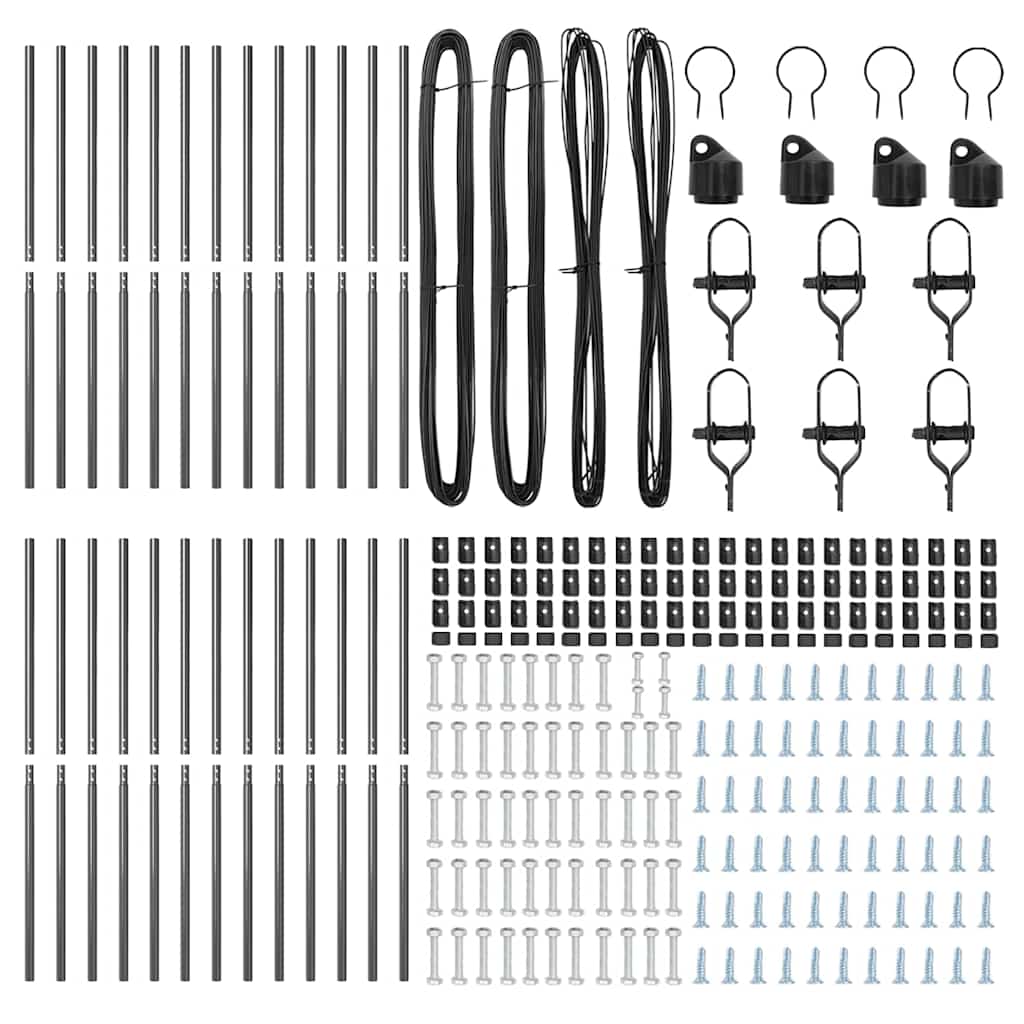 Fence Post 26 pcs Grey 3.2 x 3.2 x 190 cm