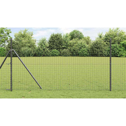 Embedded Fence Post 52 pcs Grey Powder-Coated Steel