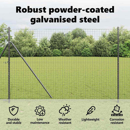 Embedded Fence Post 26 pcs Grey Powder-Coated Steel