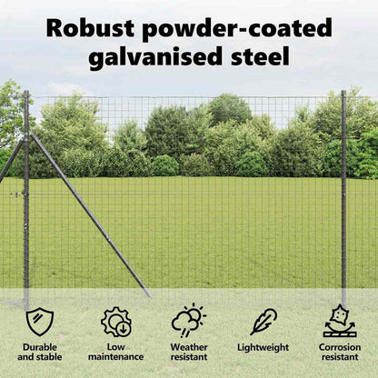 Embedded Fence Post 52 pcs Grey Powder-Coated Steel