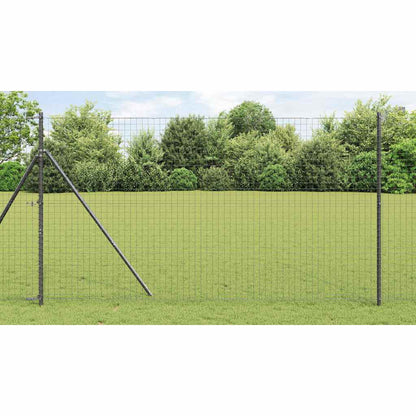 Embedded Fence Post 26 pcs Grey Powder-Coated Steel