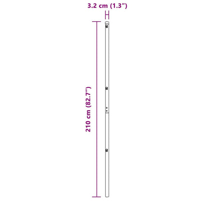 Fence Post 52 pcs Grey 3.2 x 3.2 x 210 cm