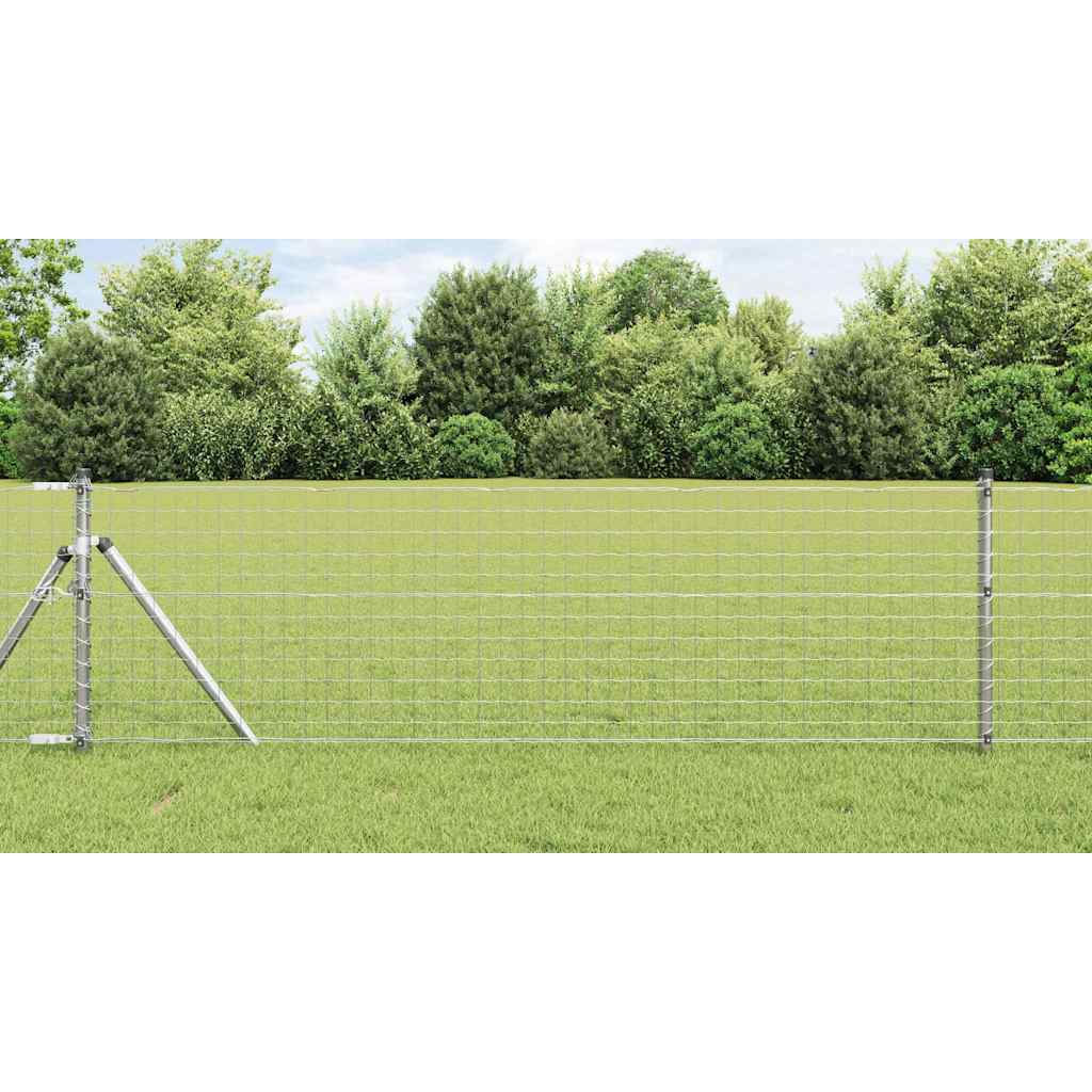 Embedded Fence Post 26 pcs Silver Powder-Coated Steel
