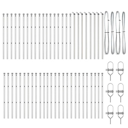 Fence Post 52 pcs Grey 3.2 x 3.2 x 80 cm