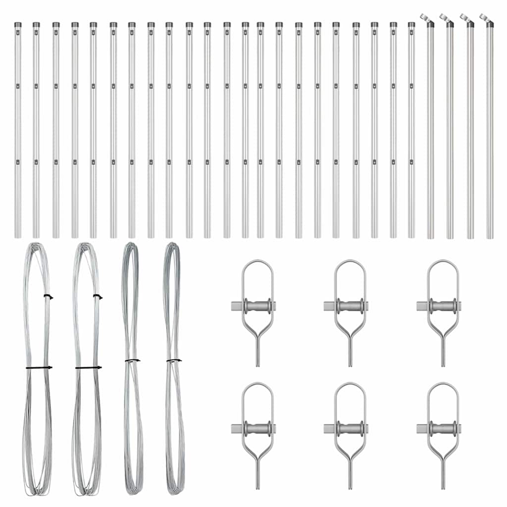 Fence Post 26 pcs Grey 3.2 x 3.2 x 120 cm