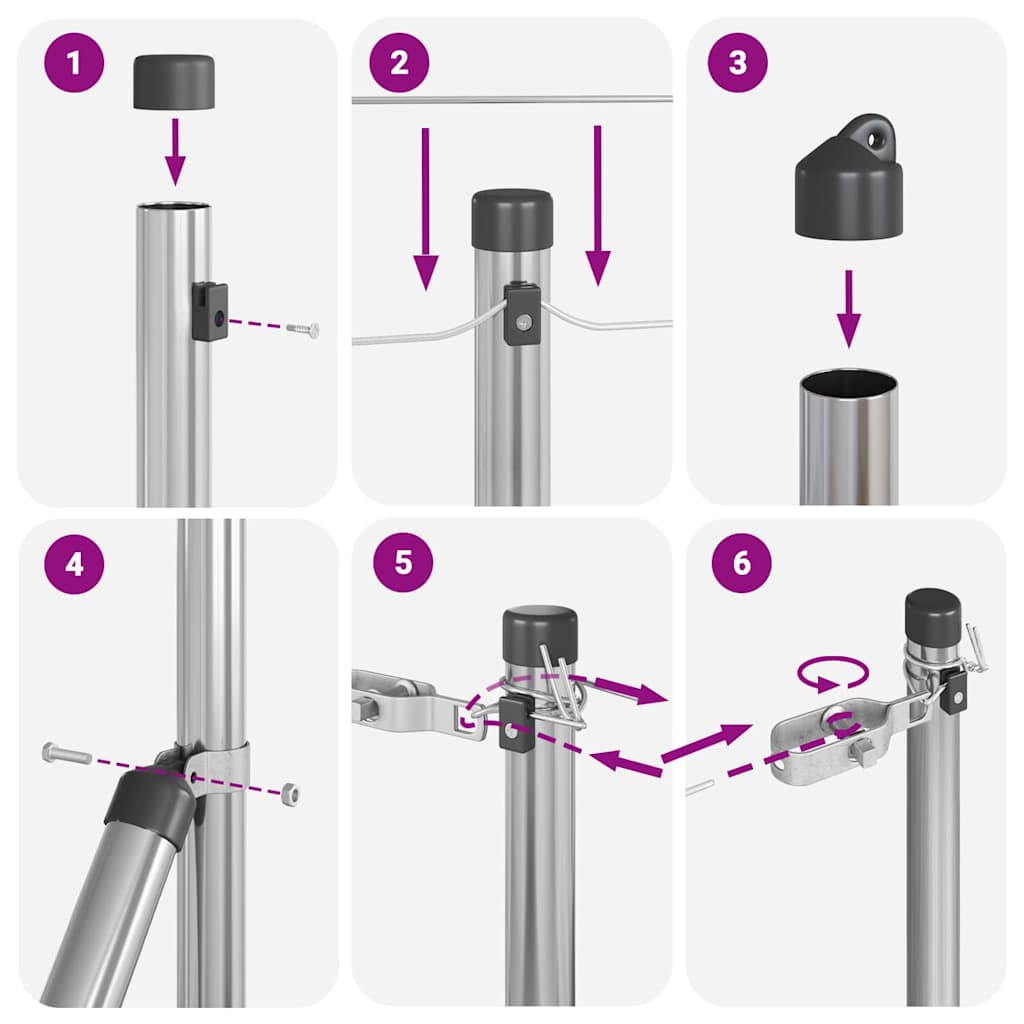 Fence Post 26 pcs Grey 3.2 x 3.2 x 120 cm