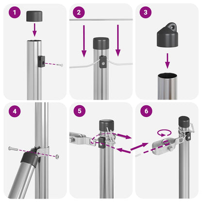 Fence Post 26 pcs Grey 3.2 x 3.2 x 120 cm
