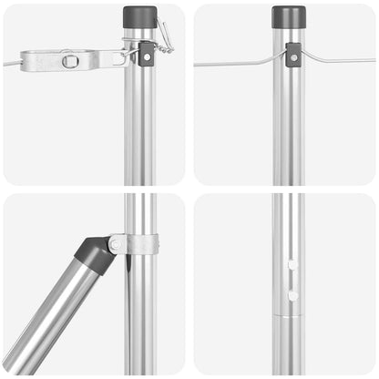 Embedded Fence Post 52 pcs Silver Powder-Coated Steel