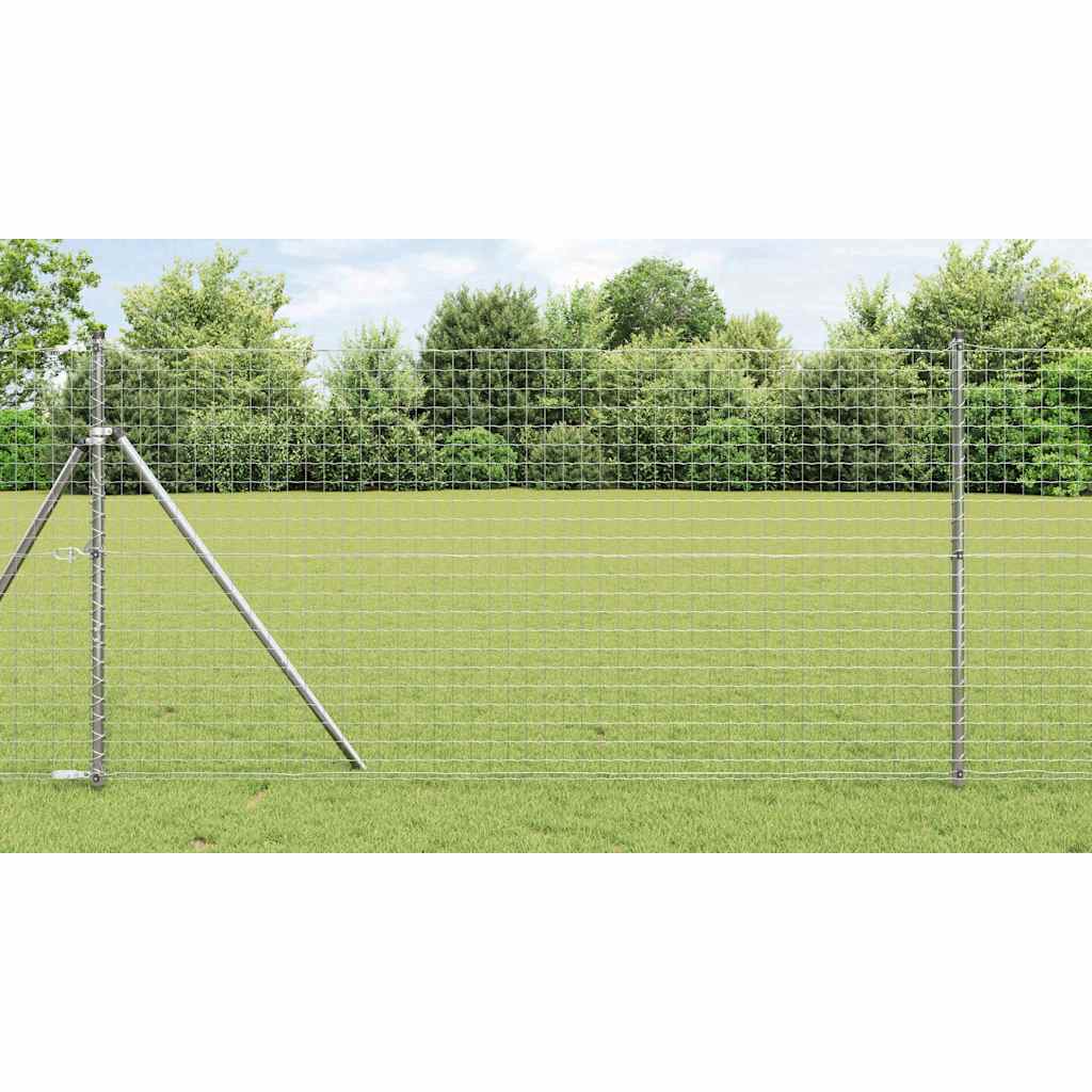 Embedded Fence Post 52 pcs Silver Powder-Coated Steel