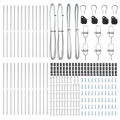 Embedded Fence Post 26 pcs Silver Powder-Coated Steel