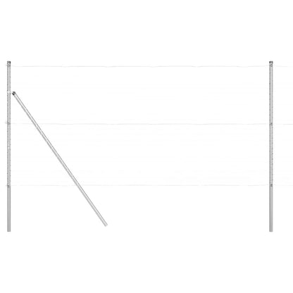 Embedded Fence Post 52 pcs Silver Powder-Coated Steel