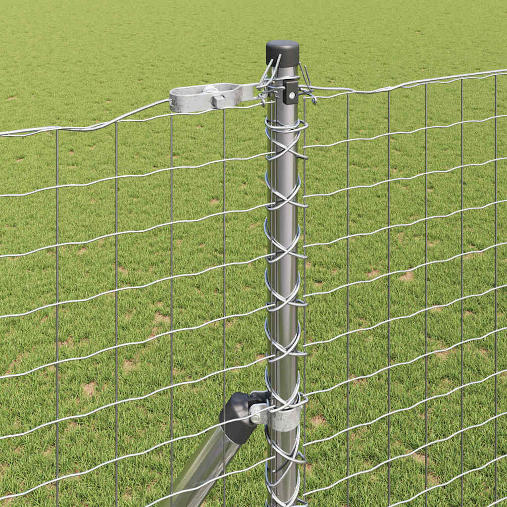 Embedded Fence Post 52 pcs Silver Powder-Coated Steel