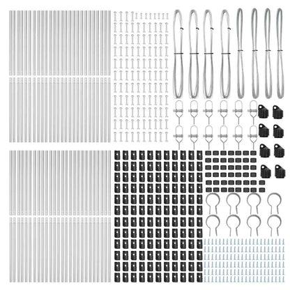 Embedded Fence Post 52 pcs Silver Powder-Coated Steel