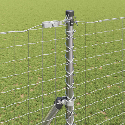 Embedded Fence Post 26 pcs Silver Powder-Coated Steel